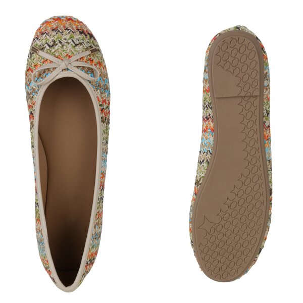 Stiefelparadies Damen Übergrößen Klassische Ballerinas in Mehrfarbig Begrenztes Angebot