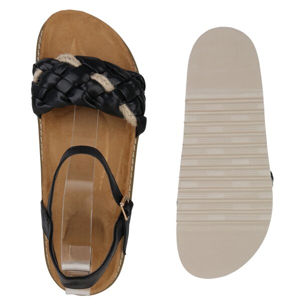 Stiefelparadies Damen Übergrößen Riemchensandalen in Schwarz Osterangebot