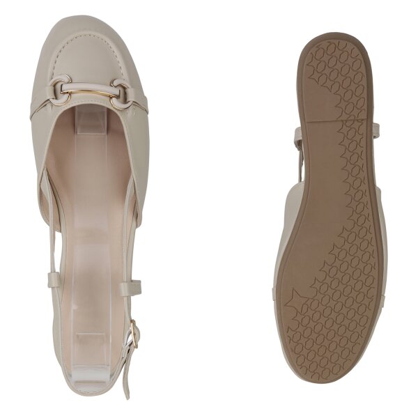 Stiefelparadies Damen Übergrößen Sling Ballerinas in Beige Muttertagsangebot