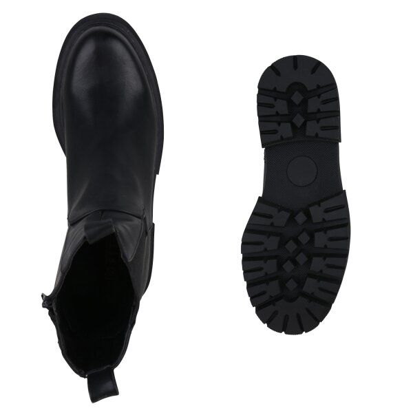 Stiefelparadies Damen Übergrößen Klassische Stiefeletten in Schwarz Online Outlet