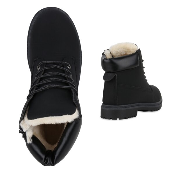 Stiefelparadies Herren Worker Boots in Schwarz Tiefpreis