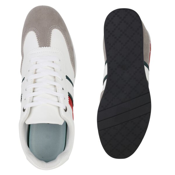 Stiefelparadies Herren Sneaker Low in Weiss Letzte 3 Tage