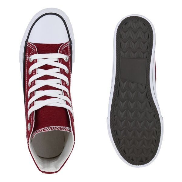 Stiefelparadies Herren Sneaker High in Burgund Neueste Stile