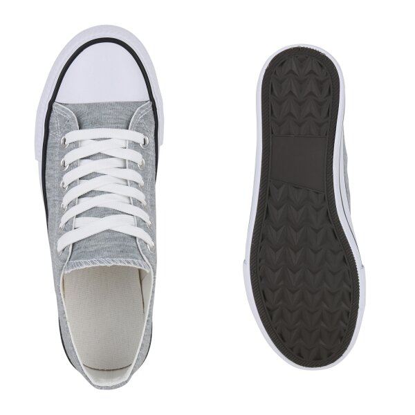 Stiefelparadies Herren Sneaker Low in Hellgrau Letzte 2 Tage