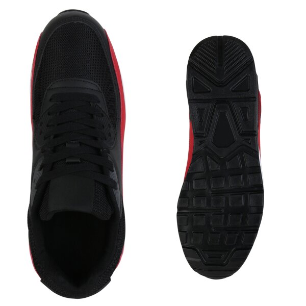 Stiefelparadies Herren Laufschuhe in Schwarz Rot Weihnachtsangebot