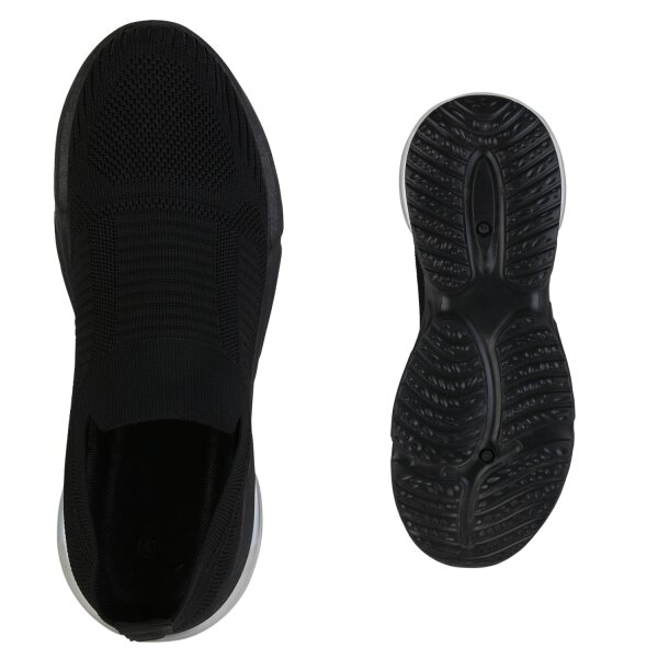 Stiefelparadies Herren Slip Ons in Schwarz Muttertagsangebot