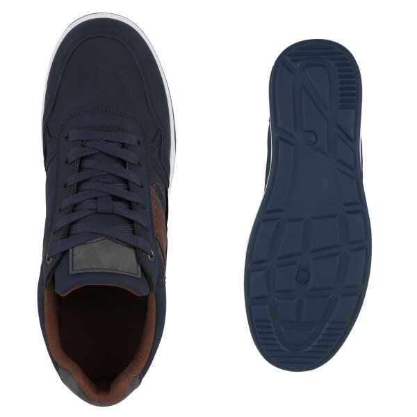 Stiefelparadies Herren Sneaker low in Schwarz Dunkelblau Lagerräumung