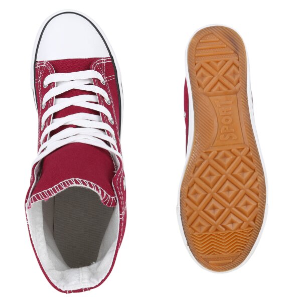 Stiefelparadies Herren Sneaker high in Dunkelrot Tägliche Deals