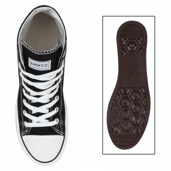 Stiefelparadies Herren Sneaker high in Schwarz Lucky Sonderangebote