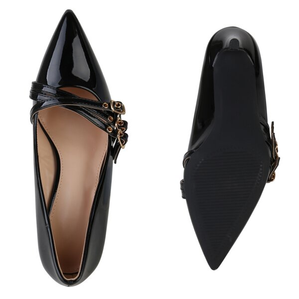 Stiefelparadies Damen Spitze Pumps in Schwarz Lack Bis zu 55% Rabatt