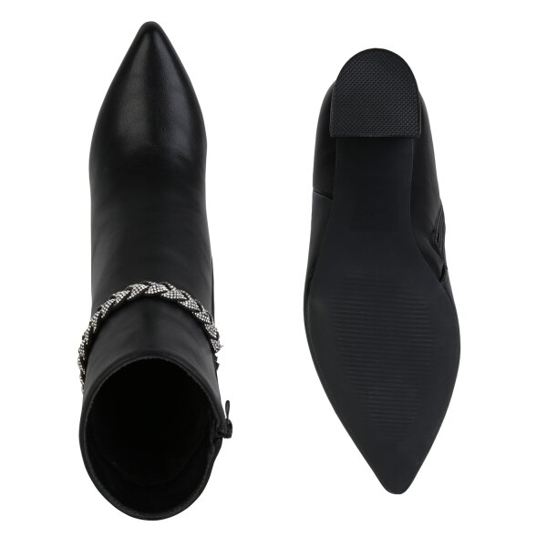 Stiefelparadies Damen Klassische Stiefeletten in Schwarz Im Verkauf