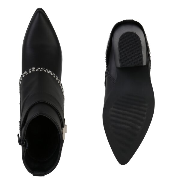 Stiefelparadies Damen Cowboy Boots in Schwarz im Angebot