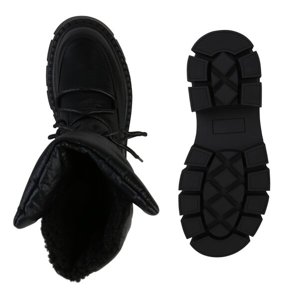 Stiefelparadies Damen Plateau Boots in Schwarz Meist gekauft