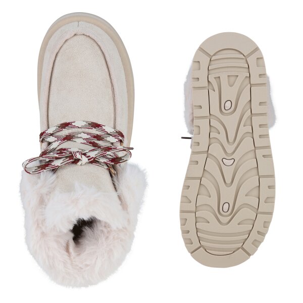 Stiefelparadies Damen Winter Boots in Beige Exklusive Angebote