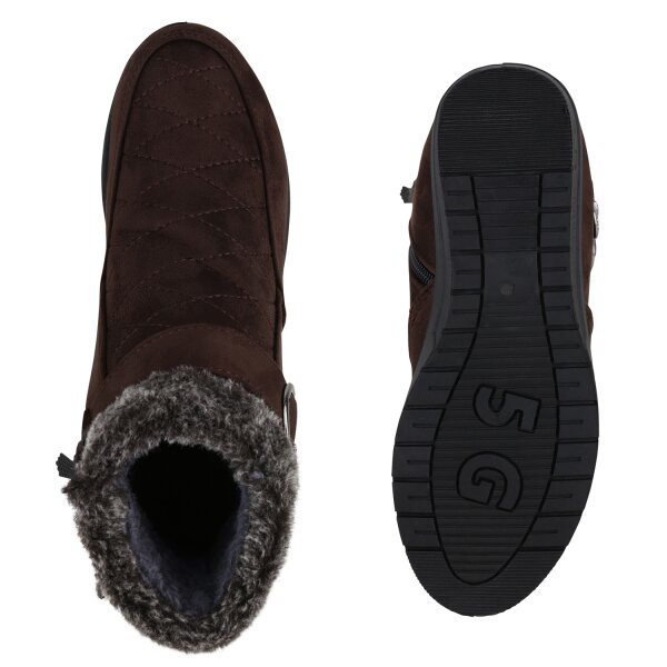 Stiefelparadies Damen Winter Boots in Braun Blitzangebot