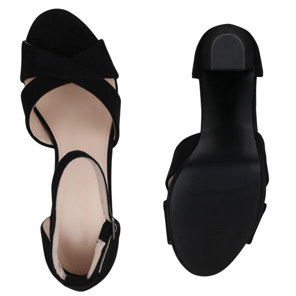 Stiefelparadies Damen High Heels in Schwarz Velours Nur noch ein Tag übrig