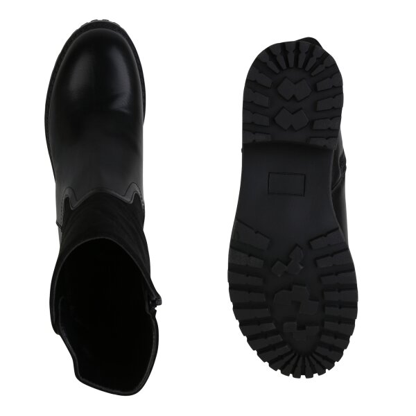 Stiefelparadies Damen Klassische Stiefeletten in Schwarz Rabatt