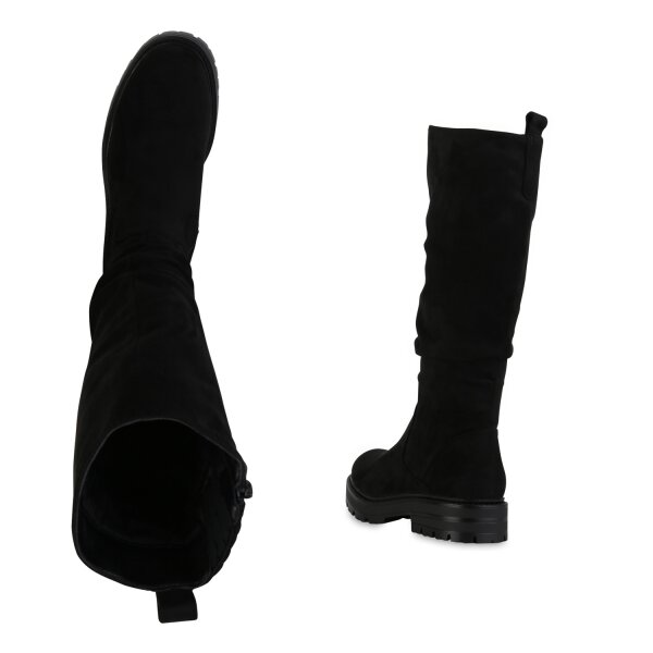 Stiefelparadies Damen Klassische Stiefel in Schwarz Weihnachtsangebot