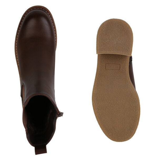 Stiefelparadies Damen Klassische Stiefeletten in Braun Osterangebot