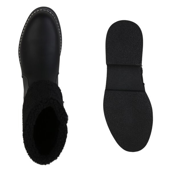 Stiefelparadies Damen Klassische Stiefeletten in Schwarz Lagerräumung