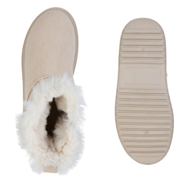 Stiefelparadies Damen Winter Boots in Beige Sonderangebote
