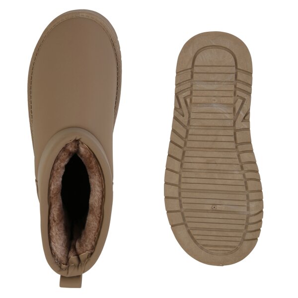 Stiefelparadies Damen Winter Boots in Khaki Tiefpreis