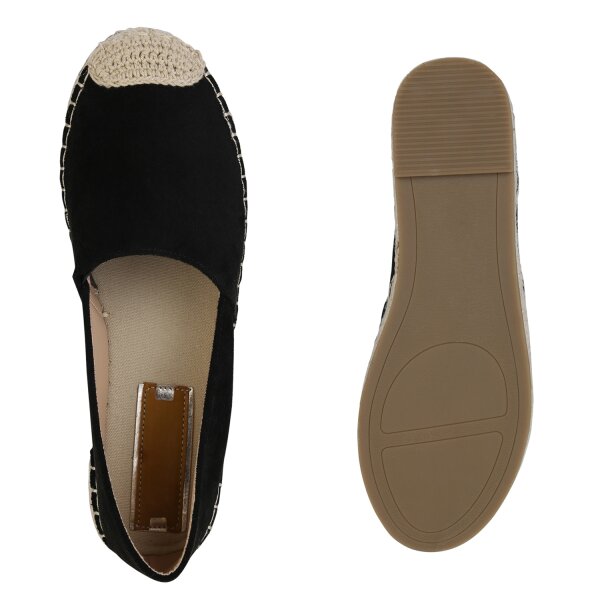 Stiefelparadies Damen Espadrilles in Schwarz Kostenlose Rückgabe