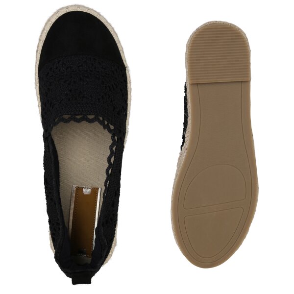 Stiefelparadies Damen Espadrilles in Schwarz Begrenzte Freigabe