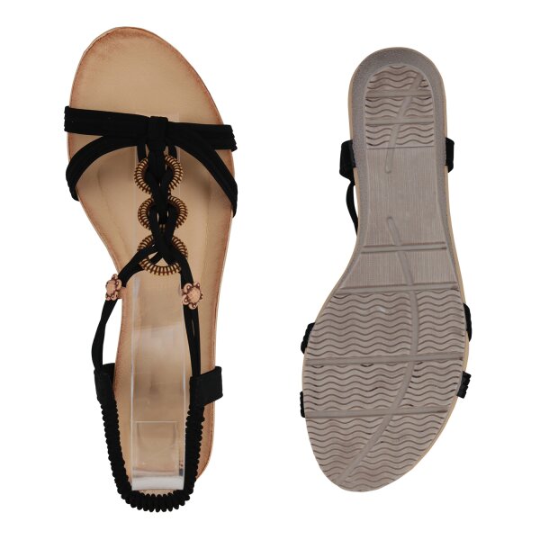 Stiefelparadies Damen Keilsandaletten in Schwarz Discount Store für neue Produkte