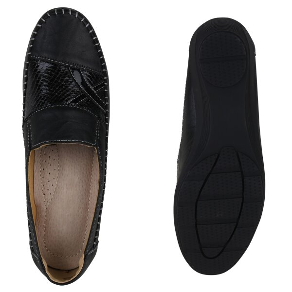 Stiefelparadies Damen Keilslippers in Schwarz Lack Rabatte dieses Monats
