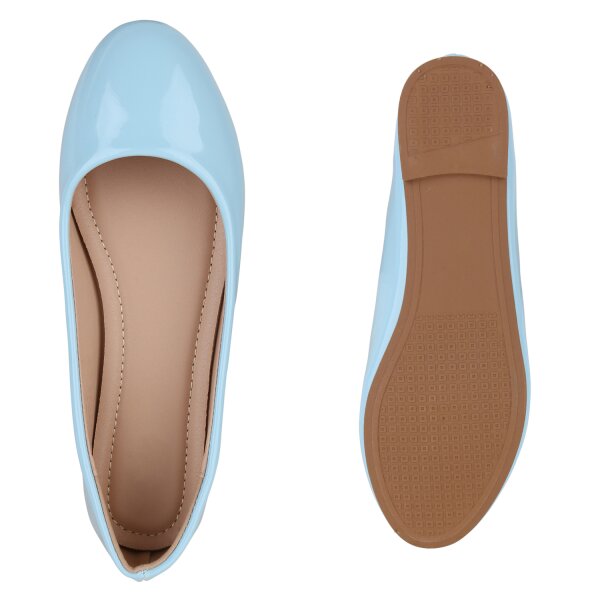Stiefelparadies Damen Klassische Ballerinas in Hellblau 2025