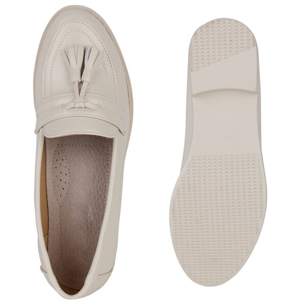 Stiefelparadies Damen Klassische Slippers in Beige Angebote
