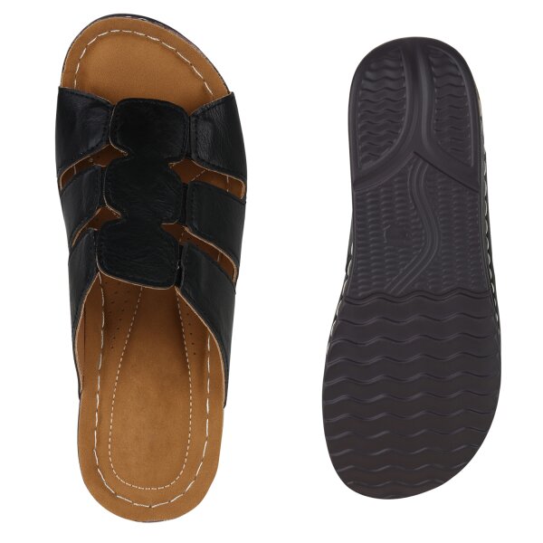 Stiefelparadies Damen Komfort Sandalen in Silber Sonderangebot