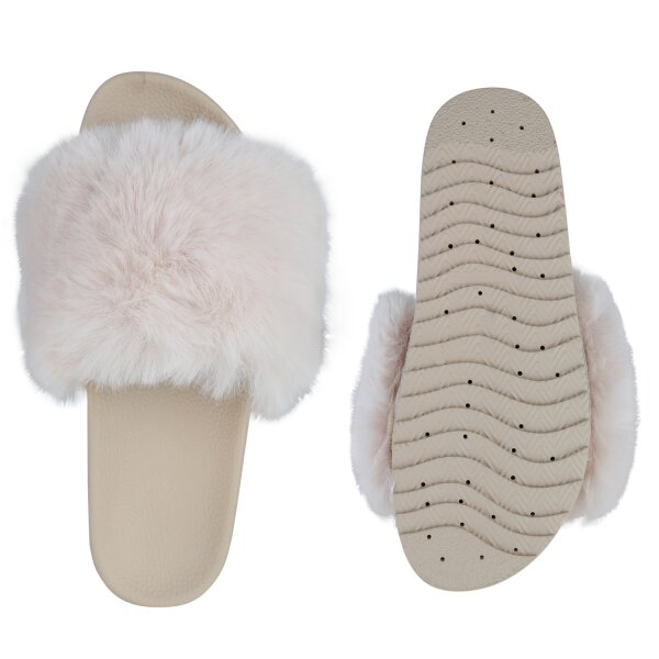 Stiefelparadies Damen Pantoletten in Beige Valentinstagsangebot