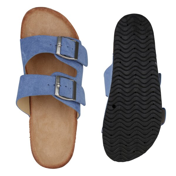 Stiefelparadies Damen Pantoletten in Blau Blitzangebot