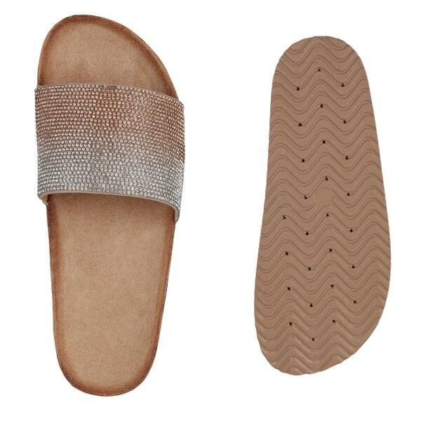 Stiefelparadies Damen Pantoletten in Rose Gold Riesige Ersparnisse