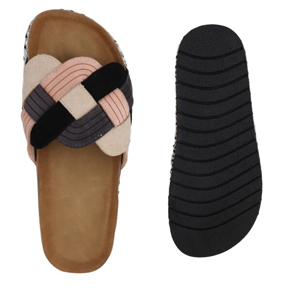 Stiefelparadies Damen Pantoletten in Schwarz Wochenangebot