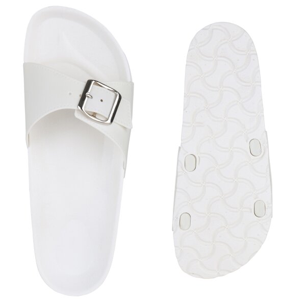 Stiefelparadies Damen Pantoletten in Weiss Neueste Stile