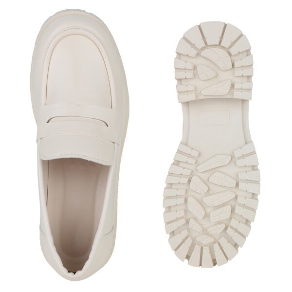 Stiefelparadies Damen Plateauschuhe in Beige Im Verkauf