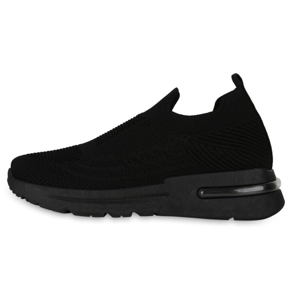 Stiefelparadies Damen Slip Ons in Schwarz Heißer Verkauf