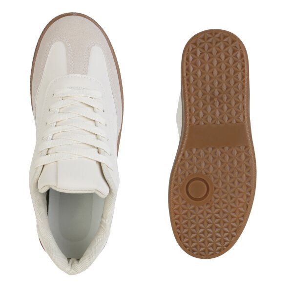 Stiefelparadies Damen Sneaker Low in Beige Online Outlet