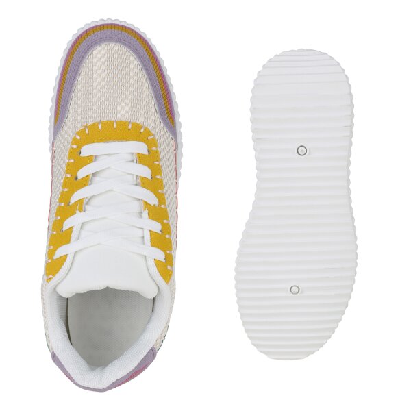 Stiefelparadies Damen Sneaker Low in Pink Mehrfarbig Zeitlich begrenztes Angebot