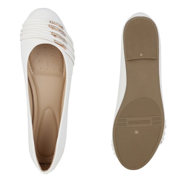 Stiefelparadies Damen Klassische Ballerinas in Weiss JETZT KAUFEN