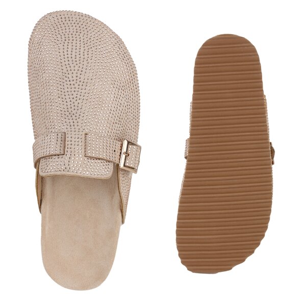 Stiefelparadies Damen Pantoffeln in Rose Gold Zeitbegrenzte Promotion