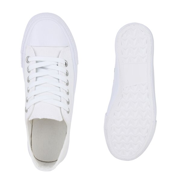 Stiefelparadies Damen Sneaker Low in Weiss Bis zu 65% Rabatt