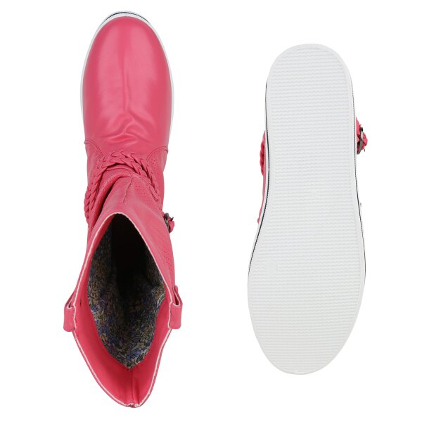 Stiefelparadies Damen Schlupfstiefel in Pink Bis zu 55% Rabatt