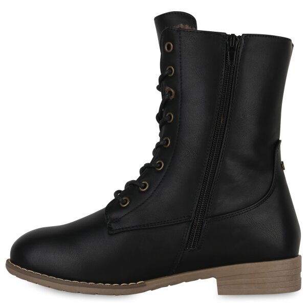 Stiefelparadies Damen Schnürstiefeletten in Schwarz Discount Store für neue Produkte