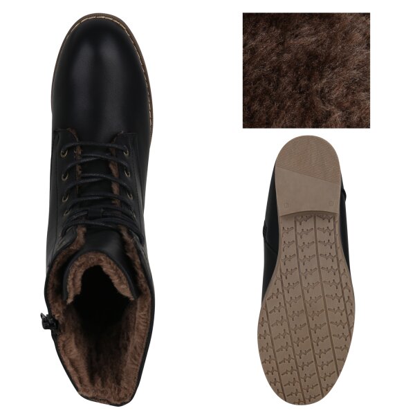 Stiefelparadies Damen Schnürstiefeletten in Schwarz Discount Store für neue Produkte
