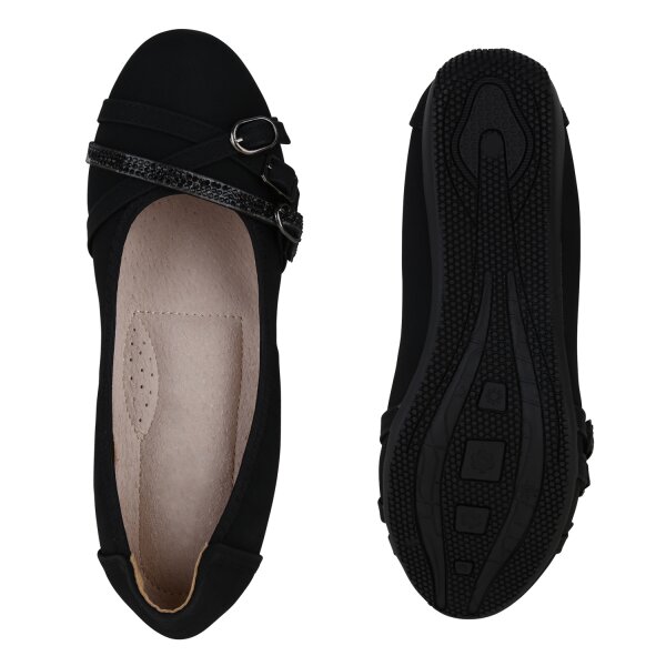Stiefelparadies Damen Sportliche Ballerinas in Schwarz Im Verkauf