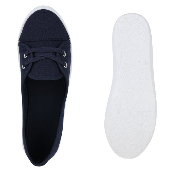 Stiefelparadies Damen Sportliche Ballerinas in Dunkelblau Rabatte dieses Monats